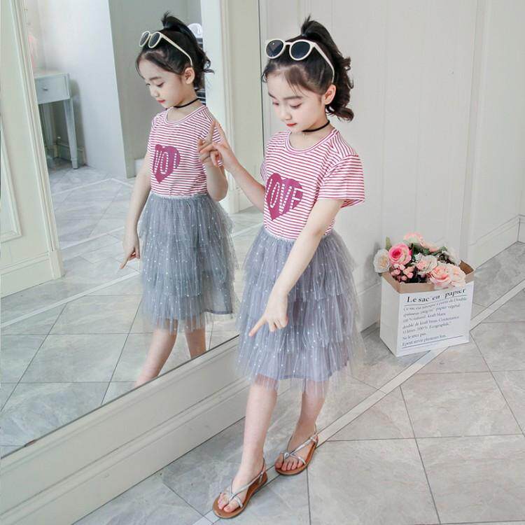 女童夏装2019新款女宝宝条纹T恤短袖纱裙连衣裙女孩蛋糕裙网纱裙7在类目 女装/女士精品, 连衣裙中 - 来自Buy2taobao.com提供专业的淘宝代购服务