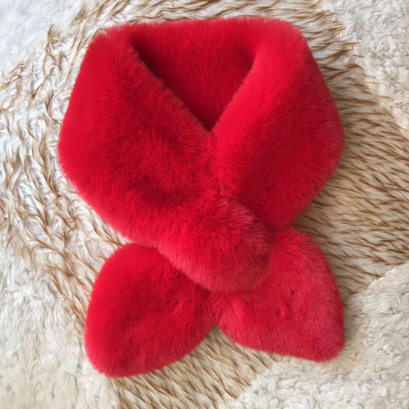 獭兔毛围脖冬季加厚保暖双面百搭