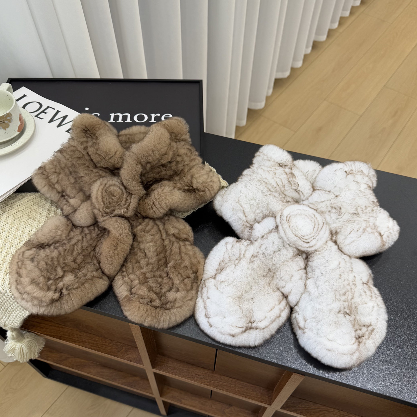 獭兔毛围巾女冬季加厚保暖简约双面百搭脖套护颈皮草懒濑毛绒围脖