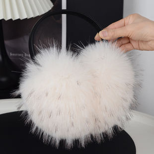 狐狸毛耳套女冬季保暖简约高级感仿皮草护耳包耳捂耳暖兔毛绒耳罩