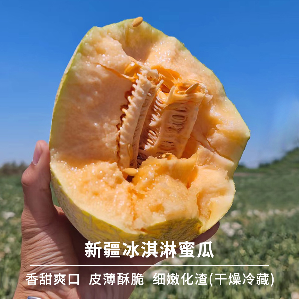 豆尚果品新疆冰淇淋蜜瓜酥脆香甜果肉细腻新鲜水果当季哈密瓜