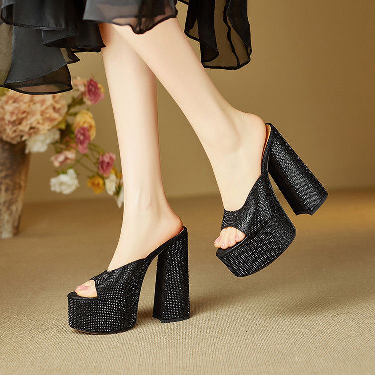 夜店一字带恨天高小个子增高超2025夏季新款高跟鞋凉拖鞋,女鞋,其他拖鞋,淘宝优惠券,粉丝福利购,淘宝优惠卷