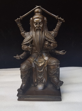 铜像三头六臂火神祝融德星君