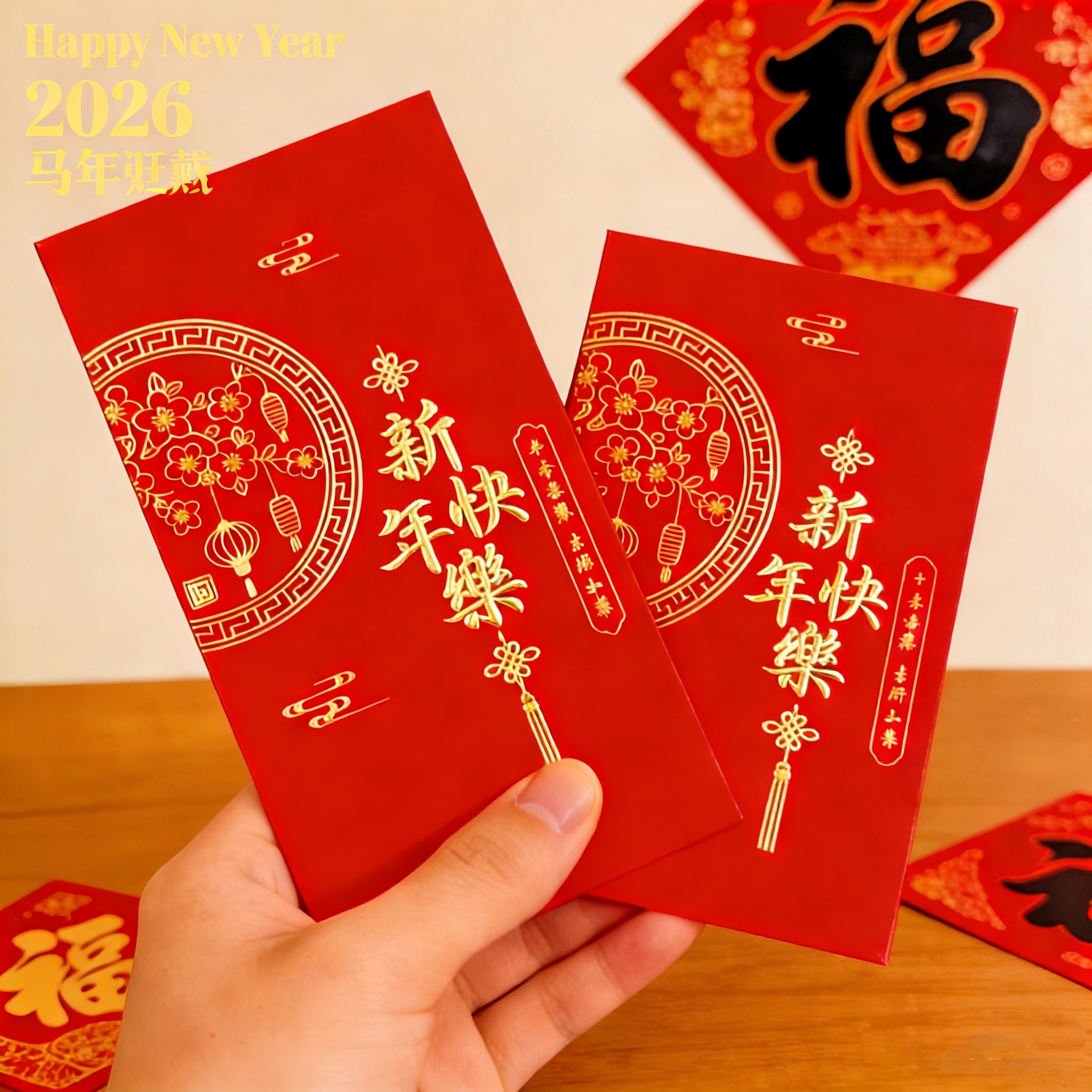 马年2026红包袋大吉大利烫金闪粉创意福字春节过年压岁红包利是封,节庆用品/礼品,红包/利是封,淘宝优惠券,粉丝福利购,淘宝优惠卷