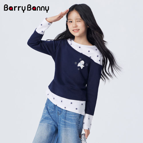 BarryBanny女童假两件长袖T恤