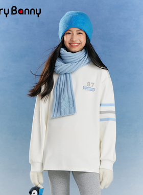 BarryBanny女童加绒长袖T恤2026新款冬季中大儿童奥粒绒保暖上衣