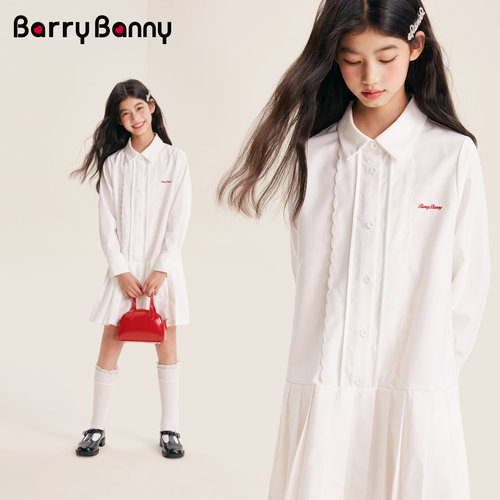 BarryBanny女童连衣裙翻领公主裙