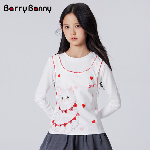 BarryBanny女童假两件长袖T恤