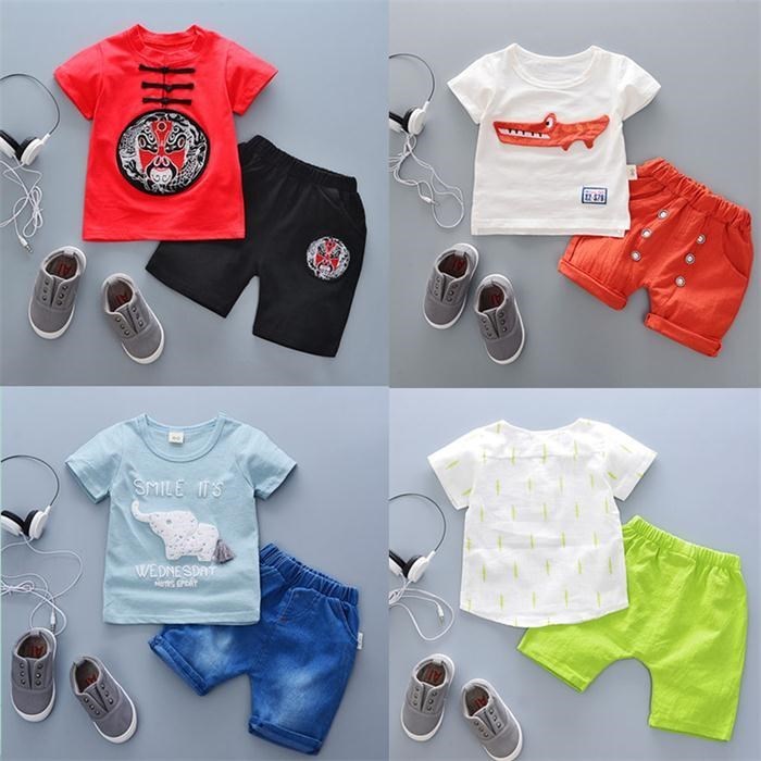 男童1夏季0夏裝2女寶寶3歲半衣服4嬰兒童裝套裝潮5到6至7-89爆款