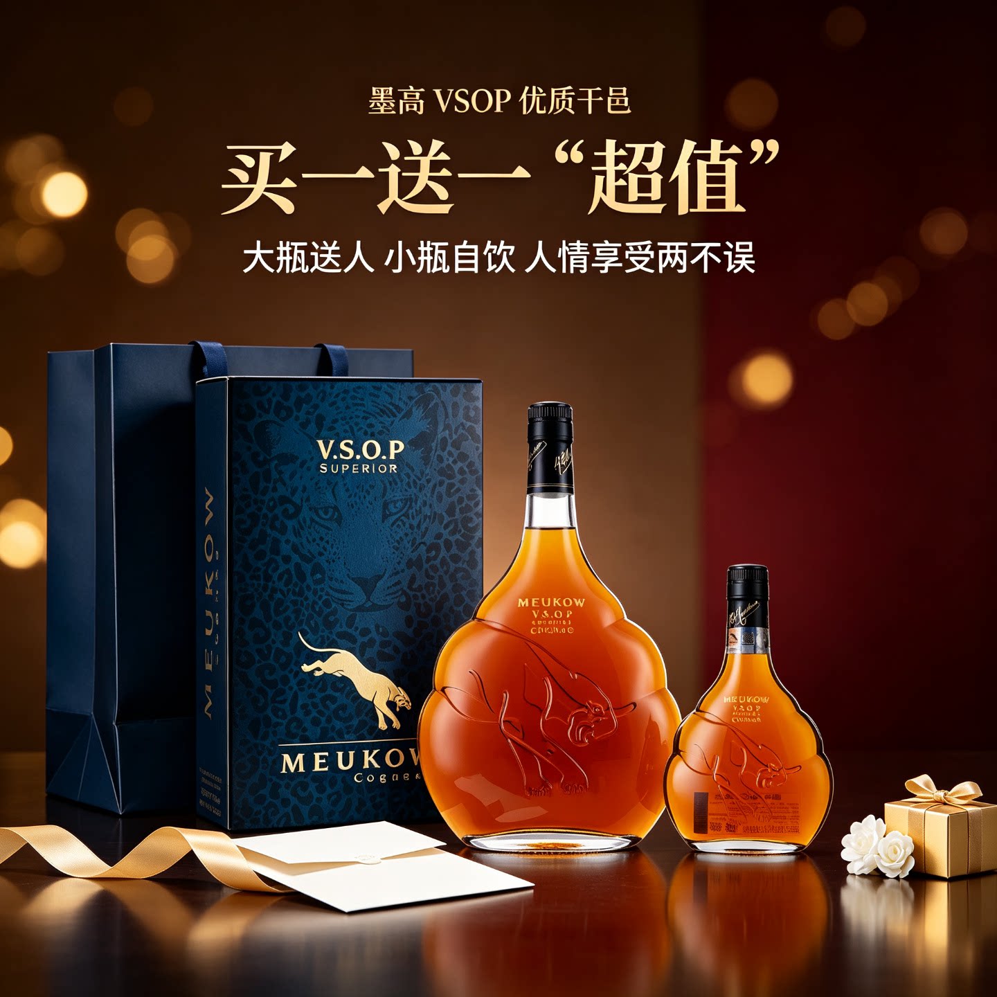 有赠品！法国墨高VSOP干邑1000ml图片