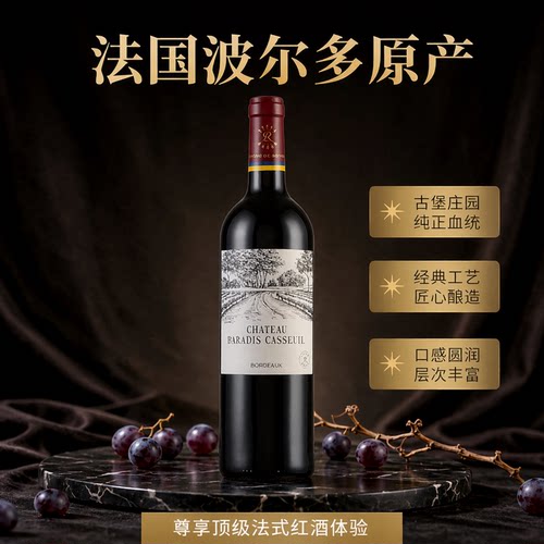 拉菲凯撒凯萨天堂古堡法国红酒