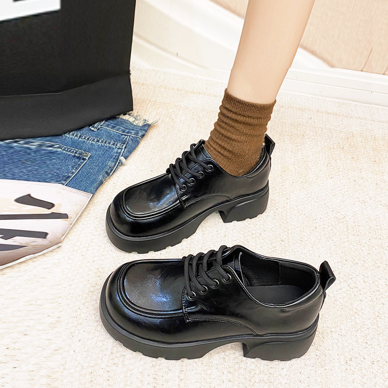 英伦风小皮鞋女2026新款春秋系带乐福鞋小个子增高单鞋jk工作鞋子,女鞋,乐福鞋（豆豆鞋）,淘宝优惠券,粉丝福利购,淘宝优惠卷