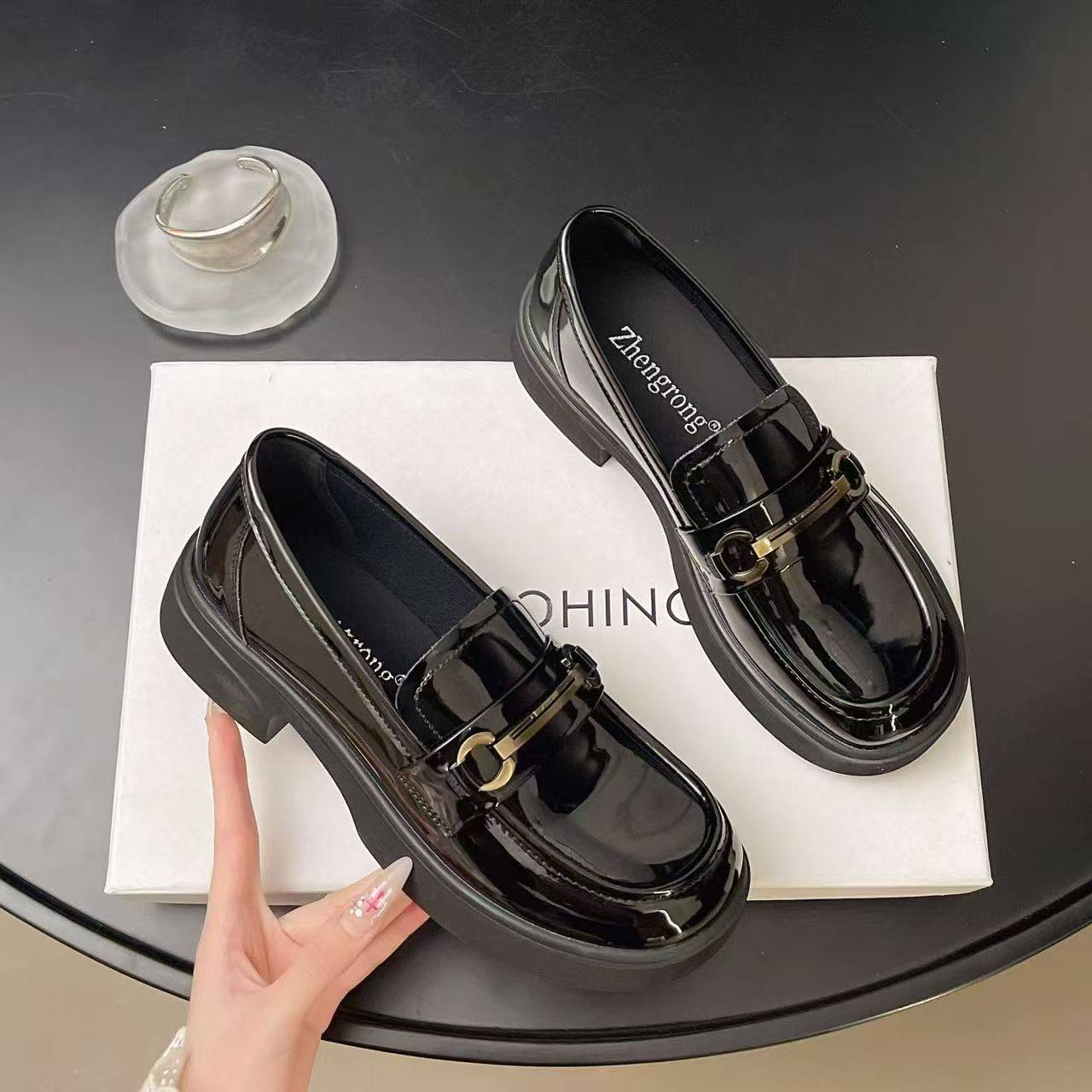 2026新款春秋单鞋女一脚蹬厚底乐福鞋英伦风黑色小皮鞋jk工作鞋子,女鞋,乐福鞋（豆豆鞋）,淘宝优惠券,粉丝福利购,淘宝优惠卷