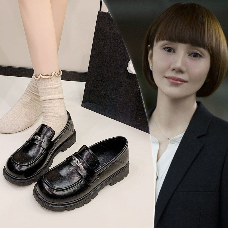 圆头乐福鞋女英伦风平底小皮鞋一脚蹬春秋单鞋2026新款jk豆豆鞋子,女鞋,乐福鞋（豆豆鞋）,淘宝优惠券,粉丝福利购,淘宝优惠卷