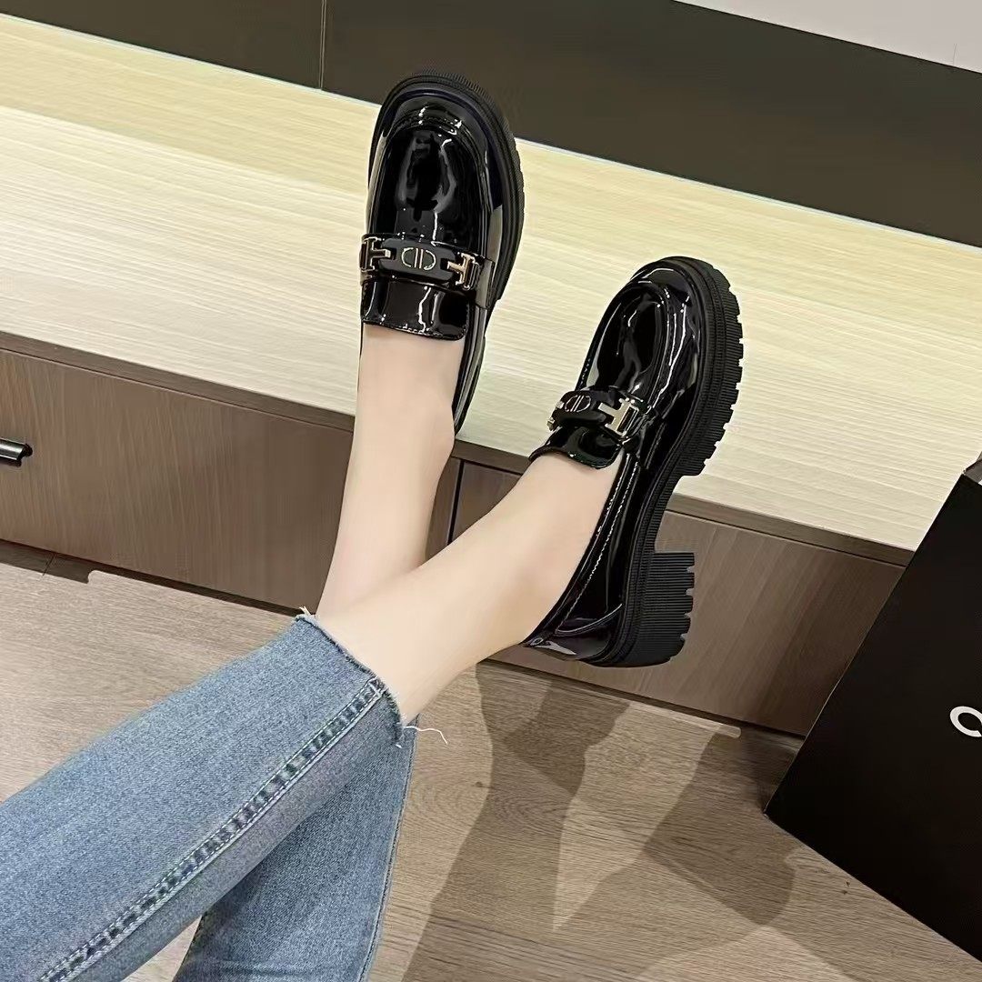 2026新款春秋小皮鞋女一脚蹬黑色乐福鞋厚底增高单鞋jk工作女鞋子,女鞋,乐福鞋（豆豆鞋）,淘宝优惠券,粉丝福利购,淘宝优惠卷