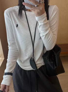 DW2025秋冬加绒猫咪刺绣圆领长袖打底衫内搭外穿打底衫长袖8062