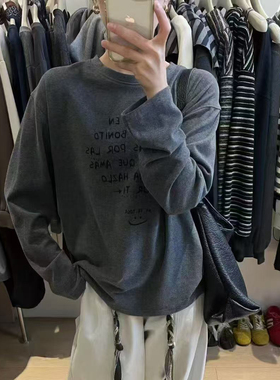 DW2025韩系秋冬季新款宽松显瘦时尚洋气百搭字母印花长袖T恤7975