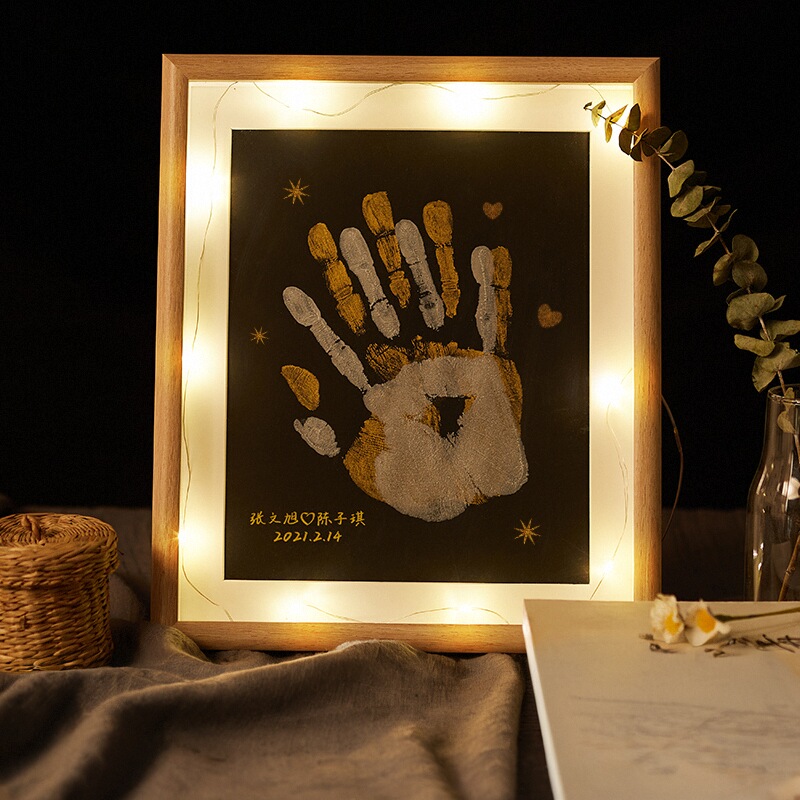 情侣手印手膜相框diy礼物男朋友