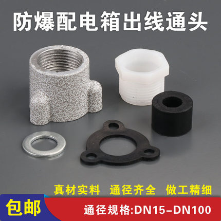 防爆配电箱接头通头4分6分进出线口引入装置格兰头压紧铁螺配件