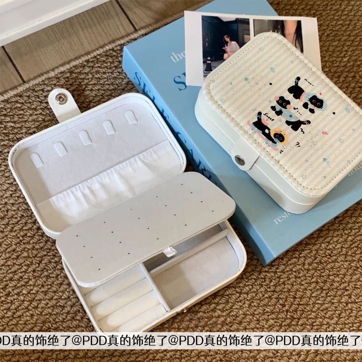 冰淇淋小猫首饰收纳盒旅行高档