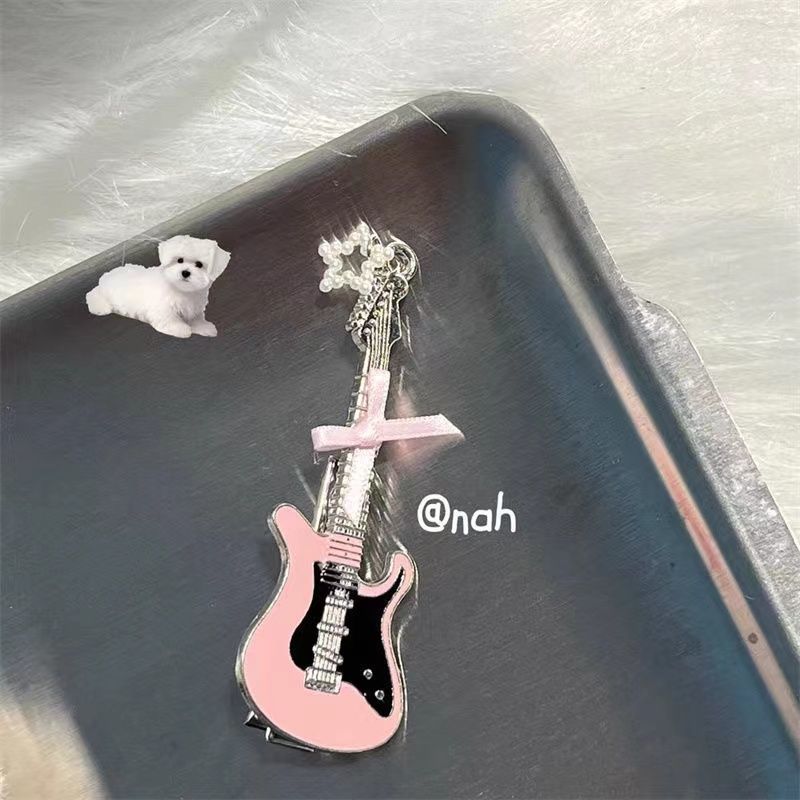 y2k甜美星星蝴蝶结吉他发夹女小众潮酷刘海侧边夹闺蜜朋克风发饰