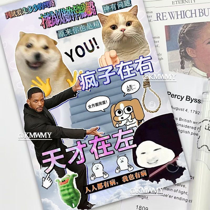 严选天才疯子贴纸书趣味热梗创意