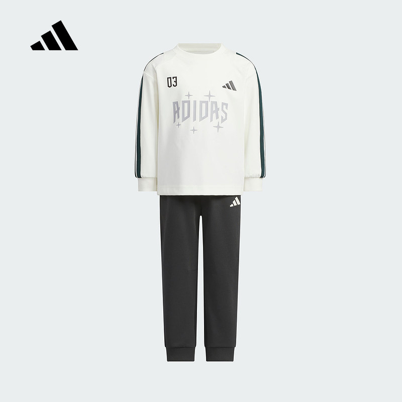 adidas阿迪达斯男小童长袖长裤两件套2025秋运动休闲套装 KC5991
