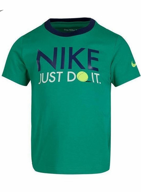 NIKE耐克小童针织T恤夏新款男童休闲运动柔软短袖上衣IO2478-324