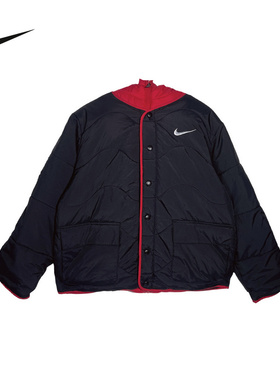 Nike耐克男女童新款时尚短款薄棉服休闲运动保暖上衣IU7352-010