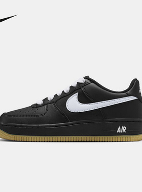 Nike耐克大童鞋Air Force 1黑色白勾空军一号运动板鞋HQ1911-001
