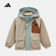 adidas阿迪达斯三合一机能风外套保暖内胆小童连帽梭织夹克KW1197