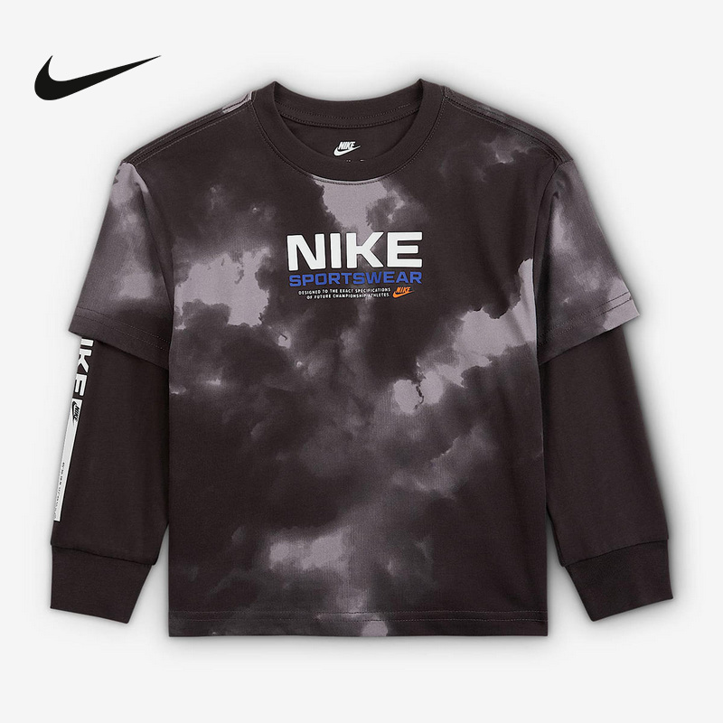 Nike耐克男子新款时尚柔软儿童舒适运动休闲长袖T恤IO2759-070