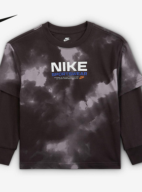 Nike耐克男子新款时尚柔软儿童舒适运动休闲长袖T恤IO2759-070