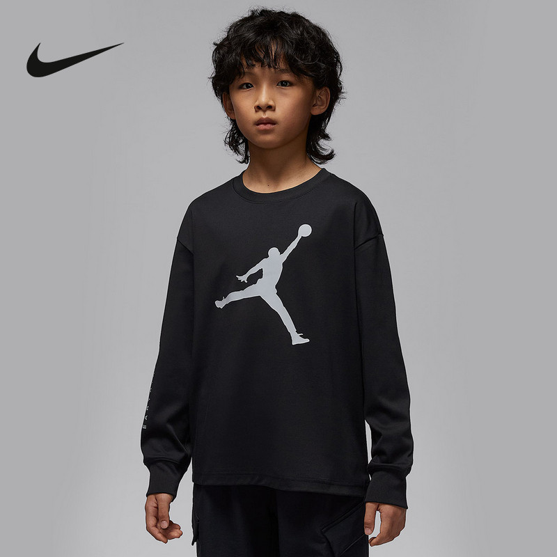 Nike耐克男童新款黑色休闲舒适运动百搭透气长袖T恤IU5393-010,童装/婴儿装/亲子装,T恤,淘宝优惠券,粉丝福利购,淘宝优惠卷