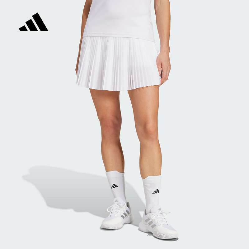 adidas阿迪达斯网球运动百褶短裙秋女中腰内置紧身裤半身裙JD6116