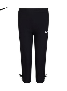 Nike耐克女百搭透气休闲新款舒适黑色儿童运动梭织长裤IO2657-010
