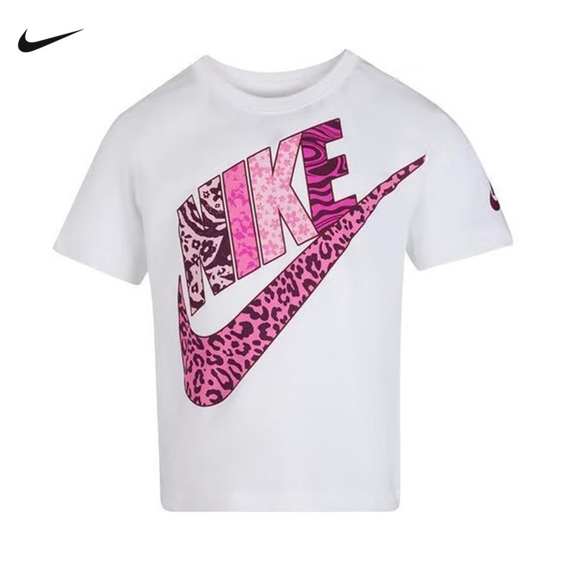 NIKE耐克女童短袖新款宽松透气印花图案大LOGO运动T恤IO2520-100,童装/婴儿装/亲子装,T恤,淘宝优惠券,粉丝福利购,淘宝优惠卷