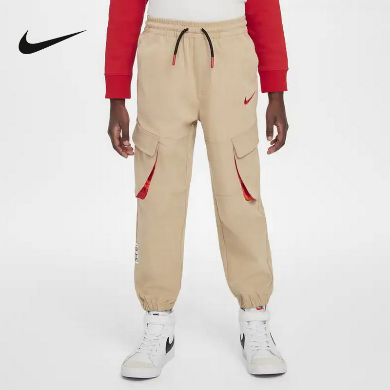 Nike耐克小童2025新款休闲裤舒适百搭时尚工装运动长裤IH0995-222