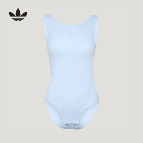 adidas阿迪达斯三叶草背心秋新款大童蓝芭蕾美学系列连体衣LF8944