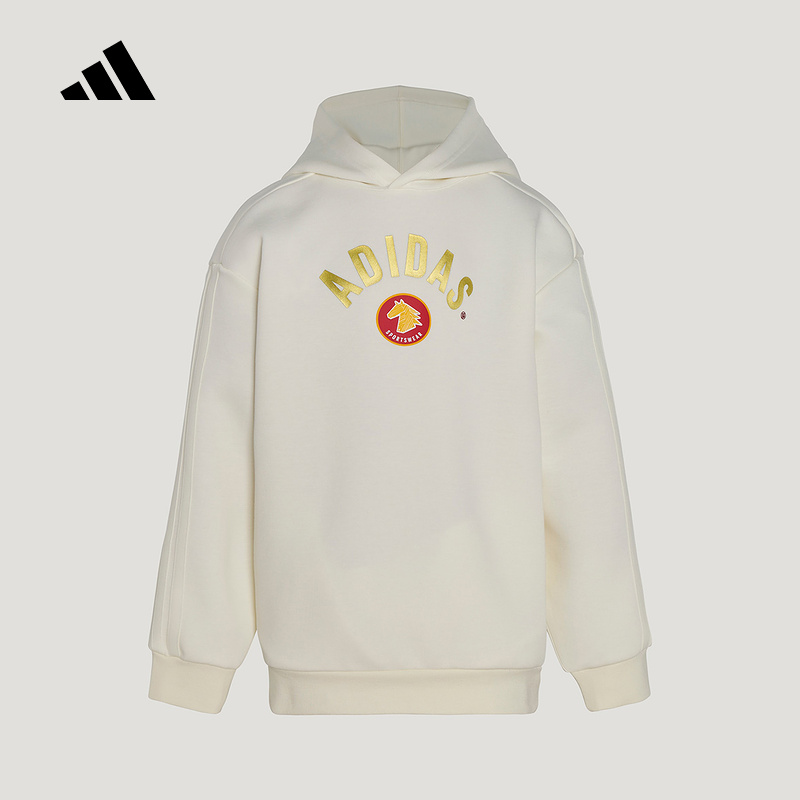 adidas阿迪达斯新年款马年细节套头衫春男女大童连帽卫衣 KG5930