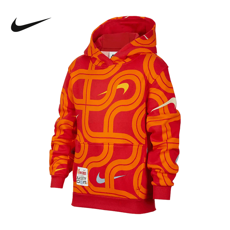 Nike耐克灵蛇迎新系列新款休闲男女童加绒连帽衫新款HV8964-657
