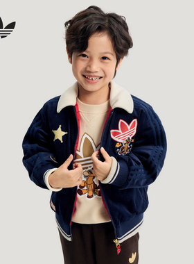 Adidas阿迪达斯男小童新款时尚三叶草休闲舒适运动保暖棉服KS3170