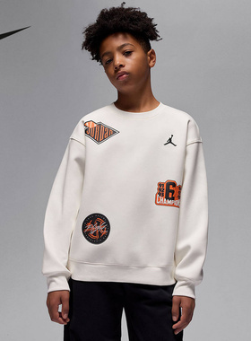 Nike耐克男童新款时尚针织套头衫休闲舒适运动无帽卫衣IO6197-133