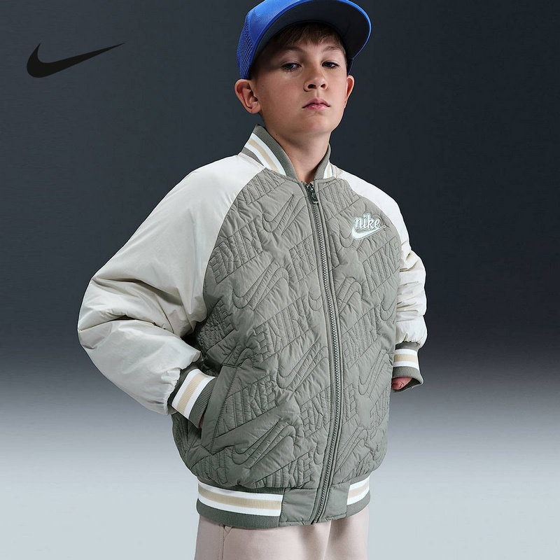 Nike耐克男女童新款休闲学院风绗缝绣花图案梭织棉服IR0013-320,童装/婴儿装/亲子装,棉袄/棉服,淘宝优惠券,粉丝福利购,淘宝优惠卷