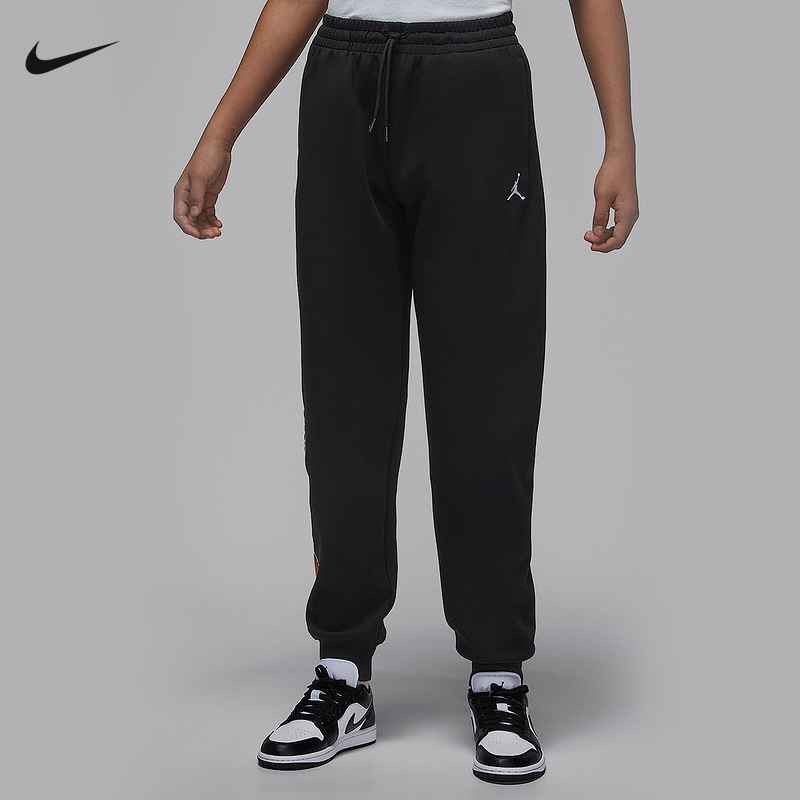 Jordan耐克男大童秋冬运动裤校园风多口袋柔软针织长裤IO6219-045