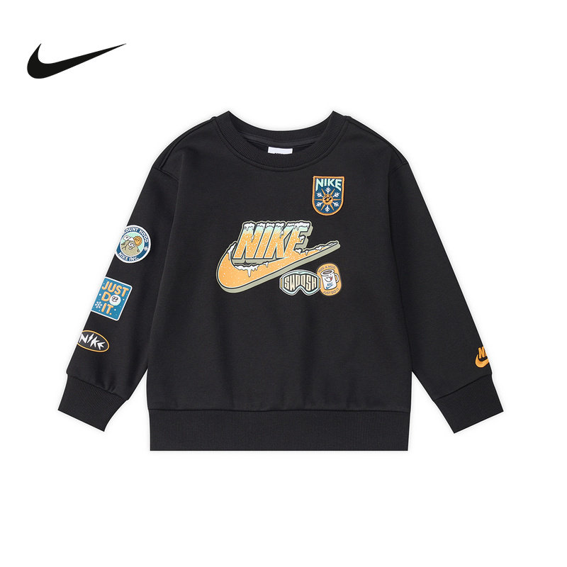 Nike耐克男女童新款休闲套头无帽卫衣百搭舒适针织衫IQ2820-010,童装/婴儿装/亲子装,卫衣/绒衫,淘宝优惠券,粉丝福利购,淘宝优惠卷