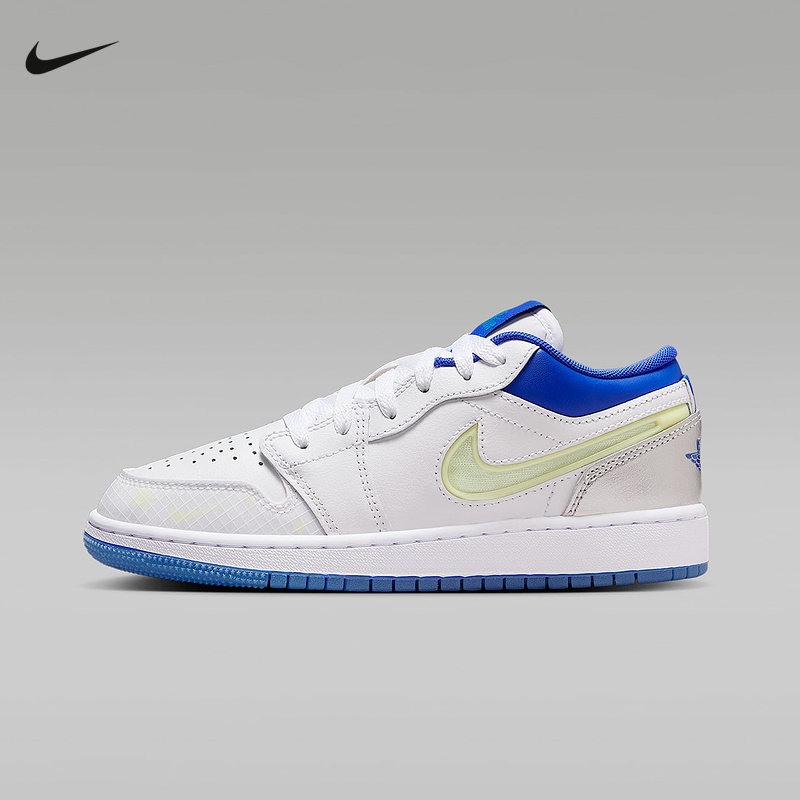 Nike耐克女鞋新款大童AJ1白蓝色休闲鞋篮球风板鞋HJ9955-100,童鞋/婴儿鞋/亲子鞋,运动鞋,淘宝优惠券,粉丝福利购,淘宝优惠卷