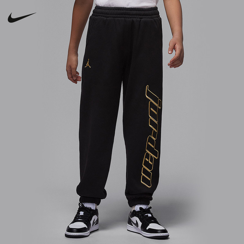 JORDAN耐克大童柔软加绒长裤冬季新款男女童收口运动裤IO6211-010