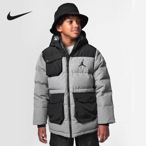 nike耐克Jordan男女大童装保暖外套夹克中长款羽绒服 FV5800-084