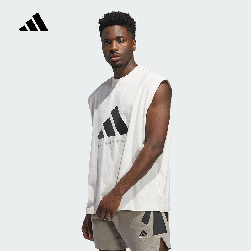 adidas阿迪达斯篮球坎肩无袖T恤2025秋男女廓形宽大背心 JX5590